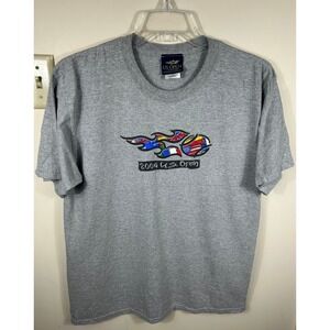 VTG US Open T-Shirt Adult L Gray 2004 USTA Event Graphic Tee Sporty Tenniscore